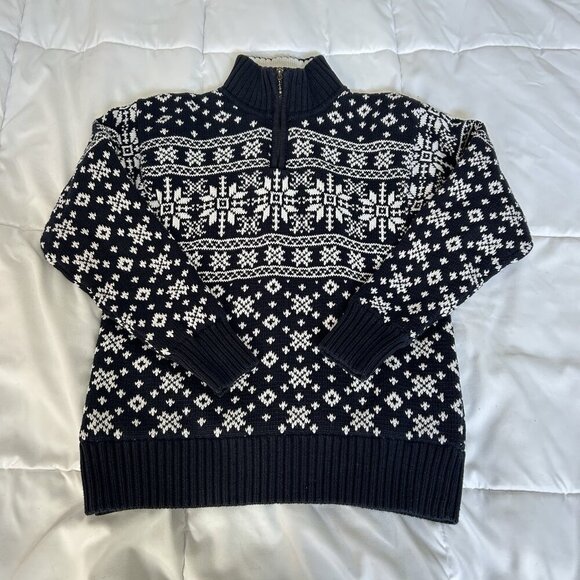 Blowfly Extreme 140/10 Crewneck Pullover Fair Isle Snowflake Sweater Vintage 90s - Picture 1 of 7